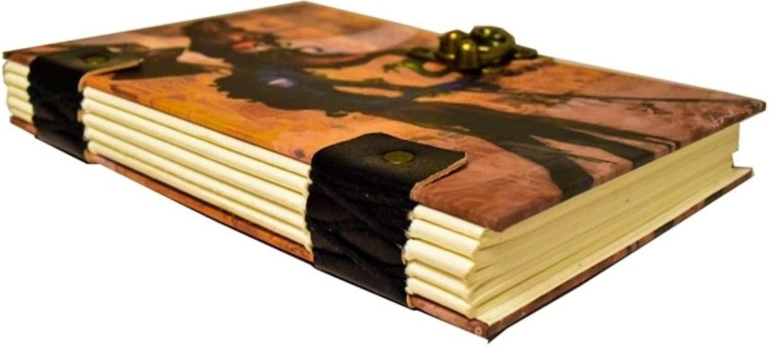 Handmade Printed Cardboard Journal with Buckle Lock – Artisan Style