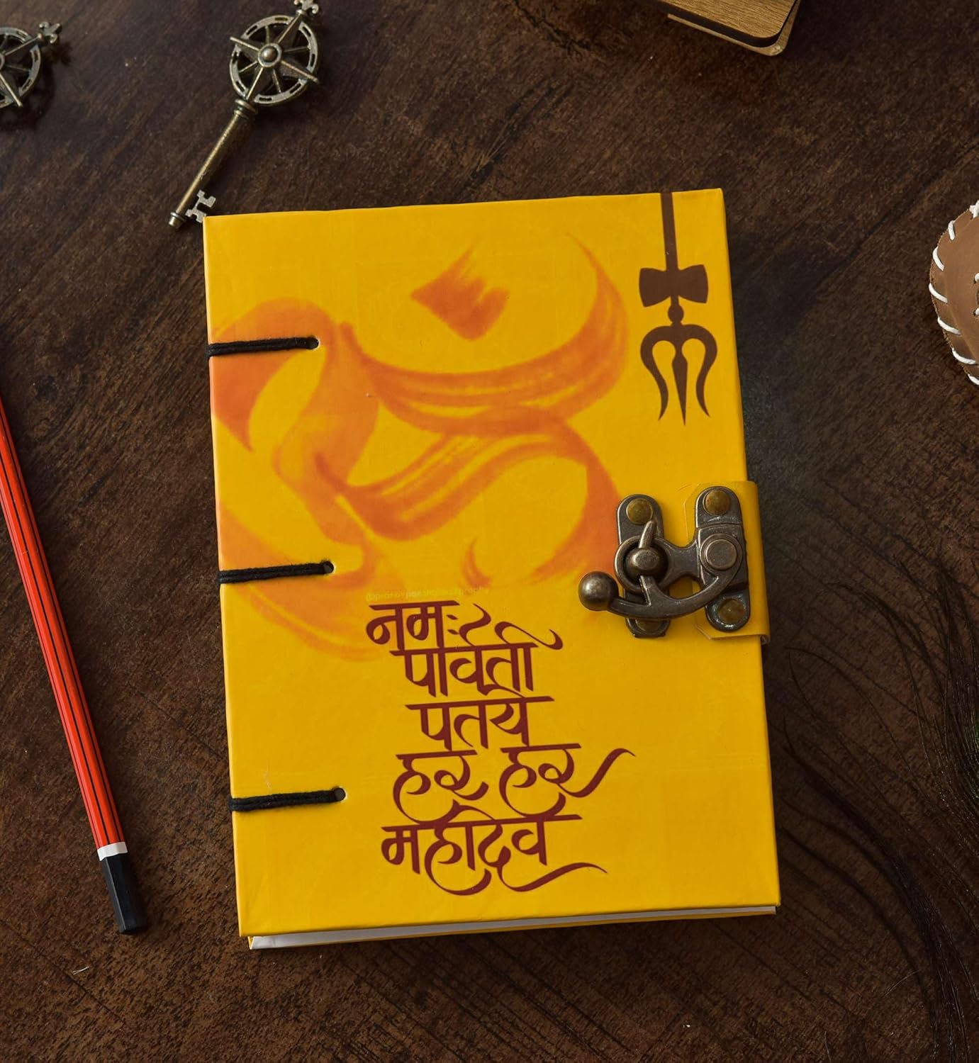 Handmade Printed Cardboard Journal with...