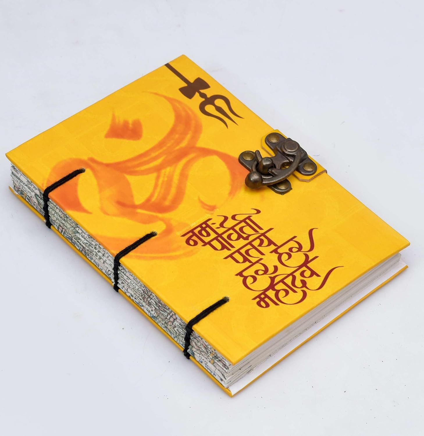 Handmade Printed Cardboard Journal with Buckle Lock – Unruled