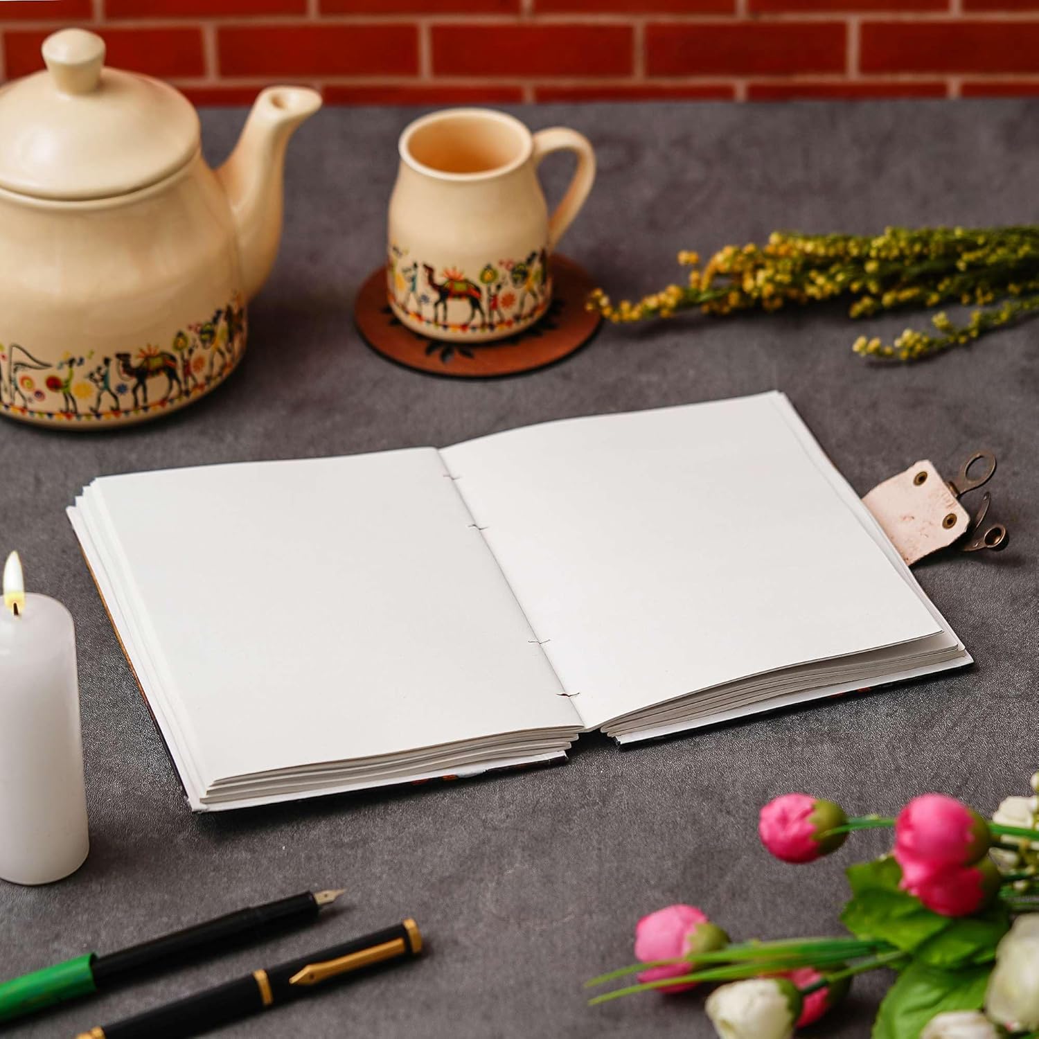 Handmade Printed Cardboard Journal with Buckle Lock – 200 Pages