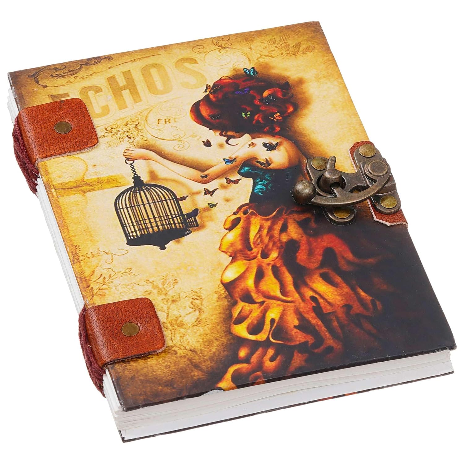 Handmade Printed Cardboard Journal with Buckle Lock – 200 Pages