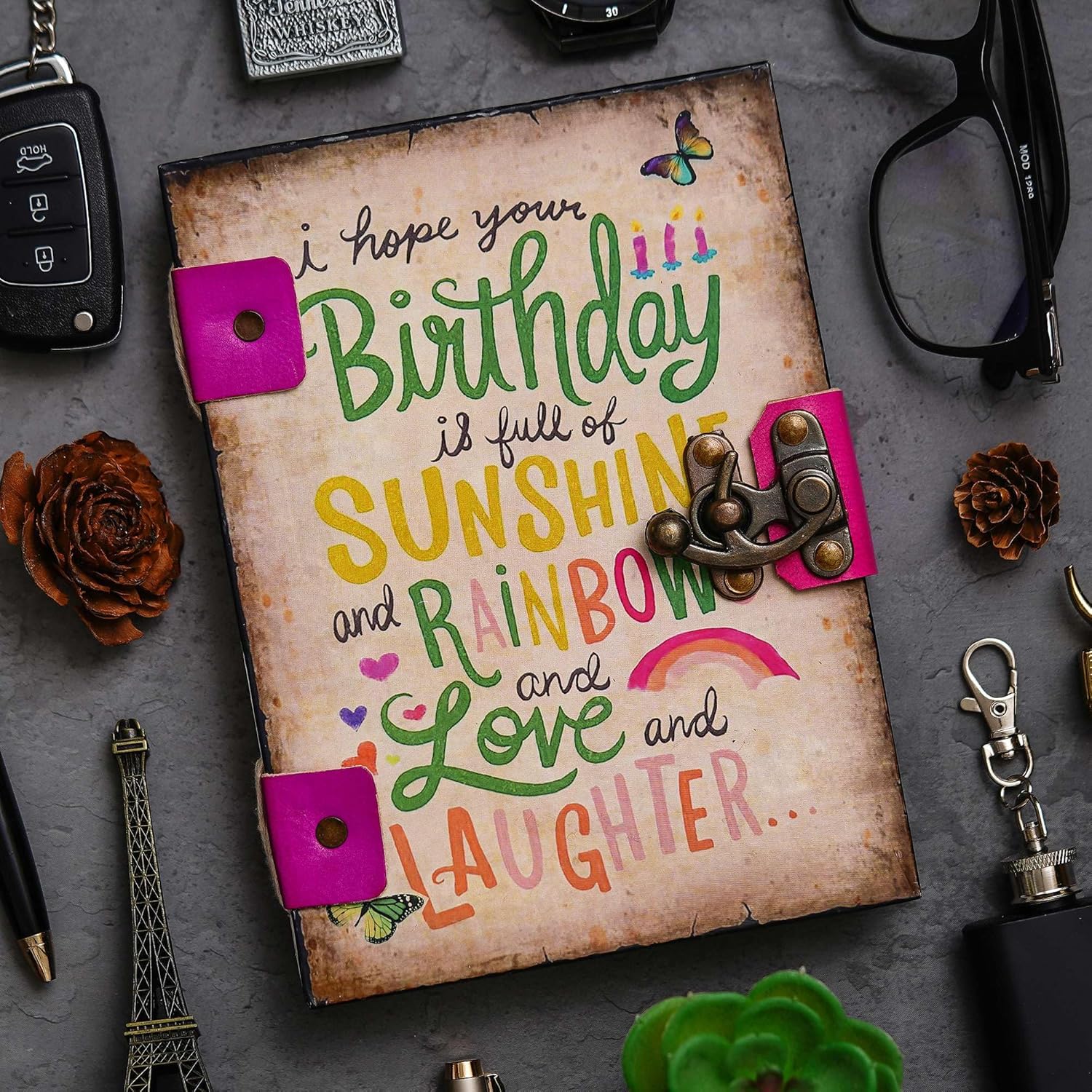 Handmade Printed Cardboard Journal Diary...