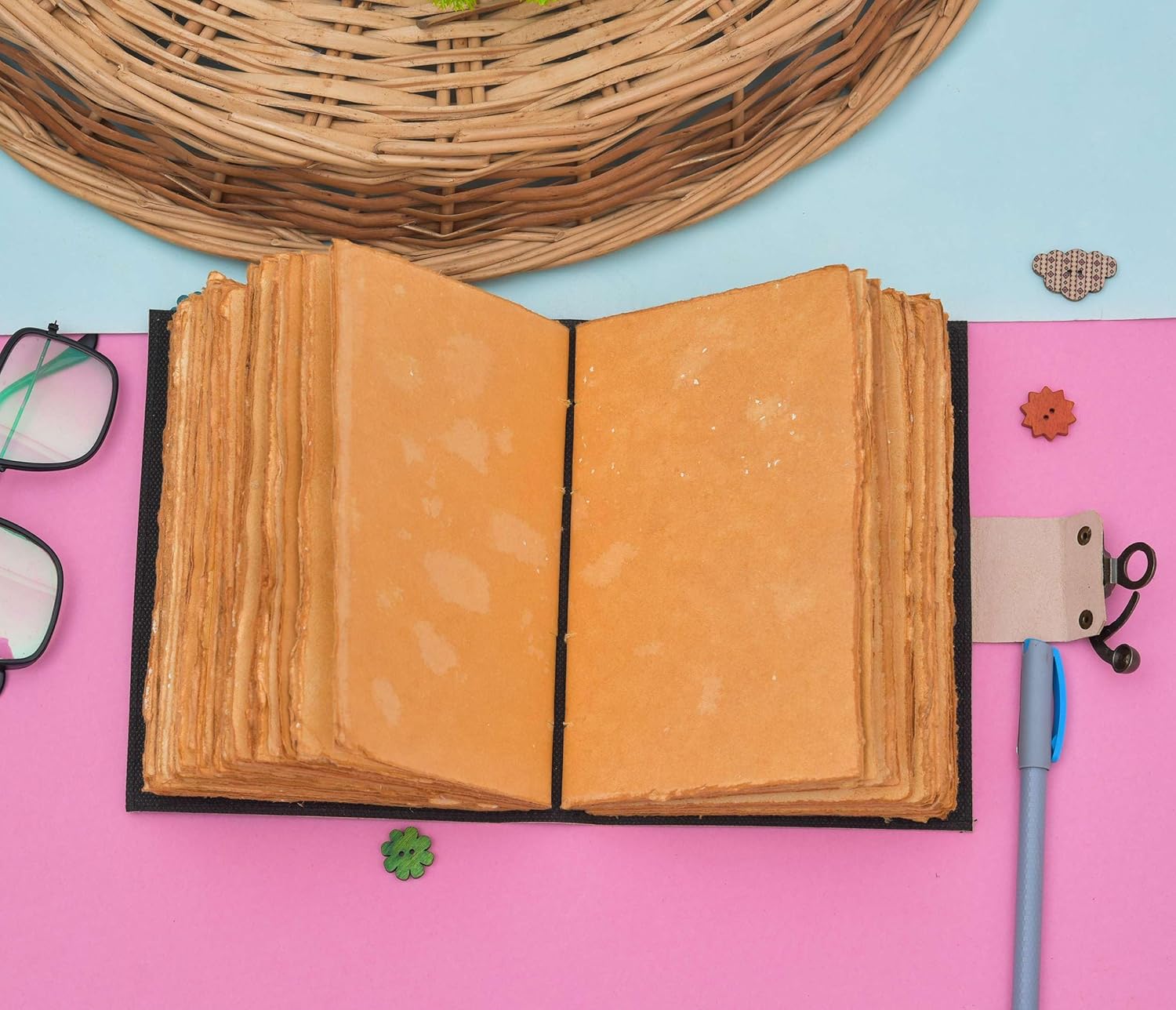 Genuine Leather Vintage Handmade Journal with Deckle Edge Pages