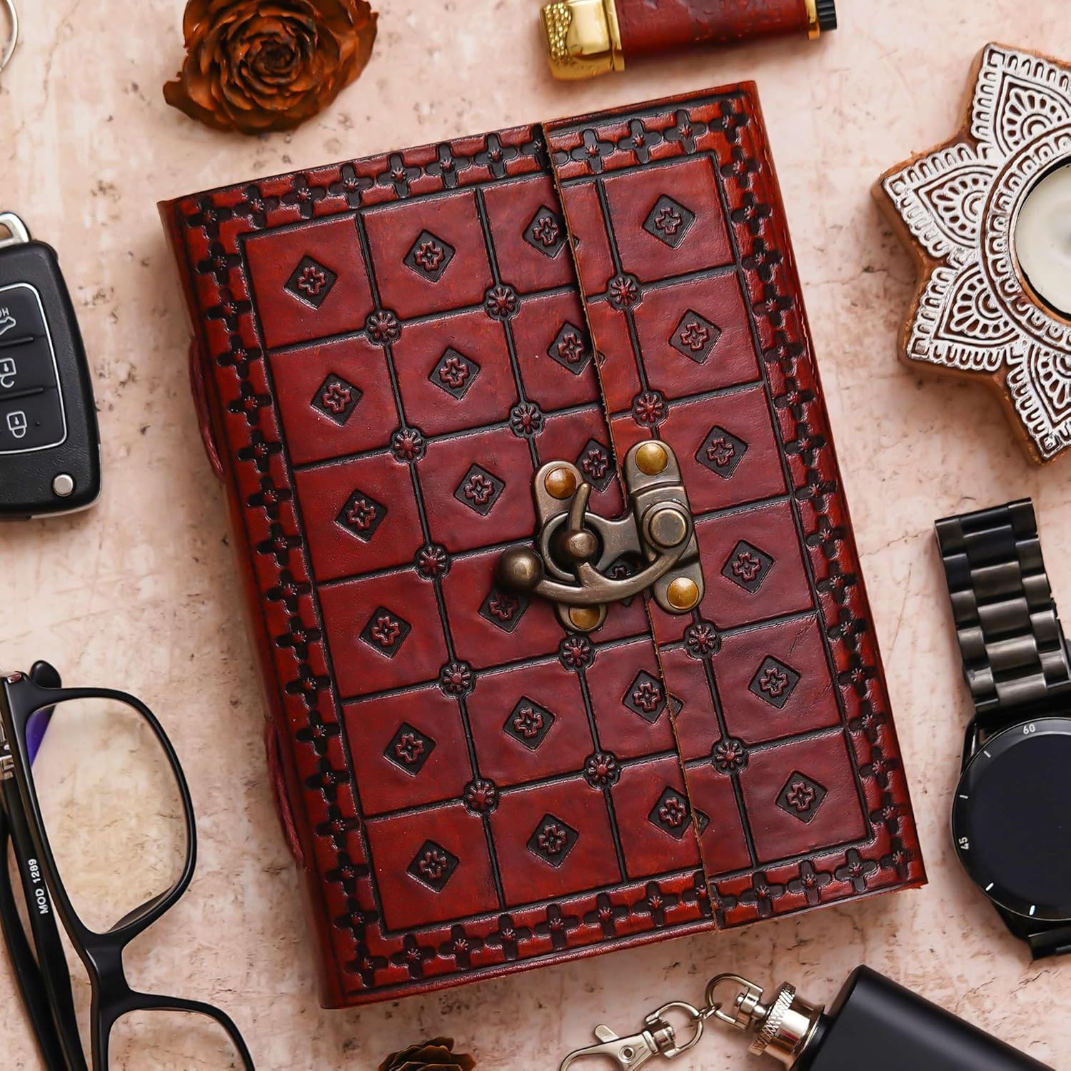 Stylish Buckle Lock Writing Journal Note...