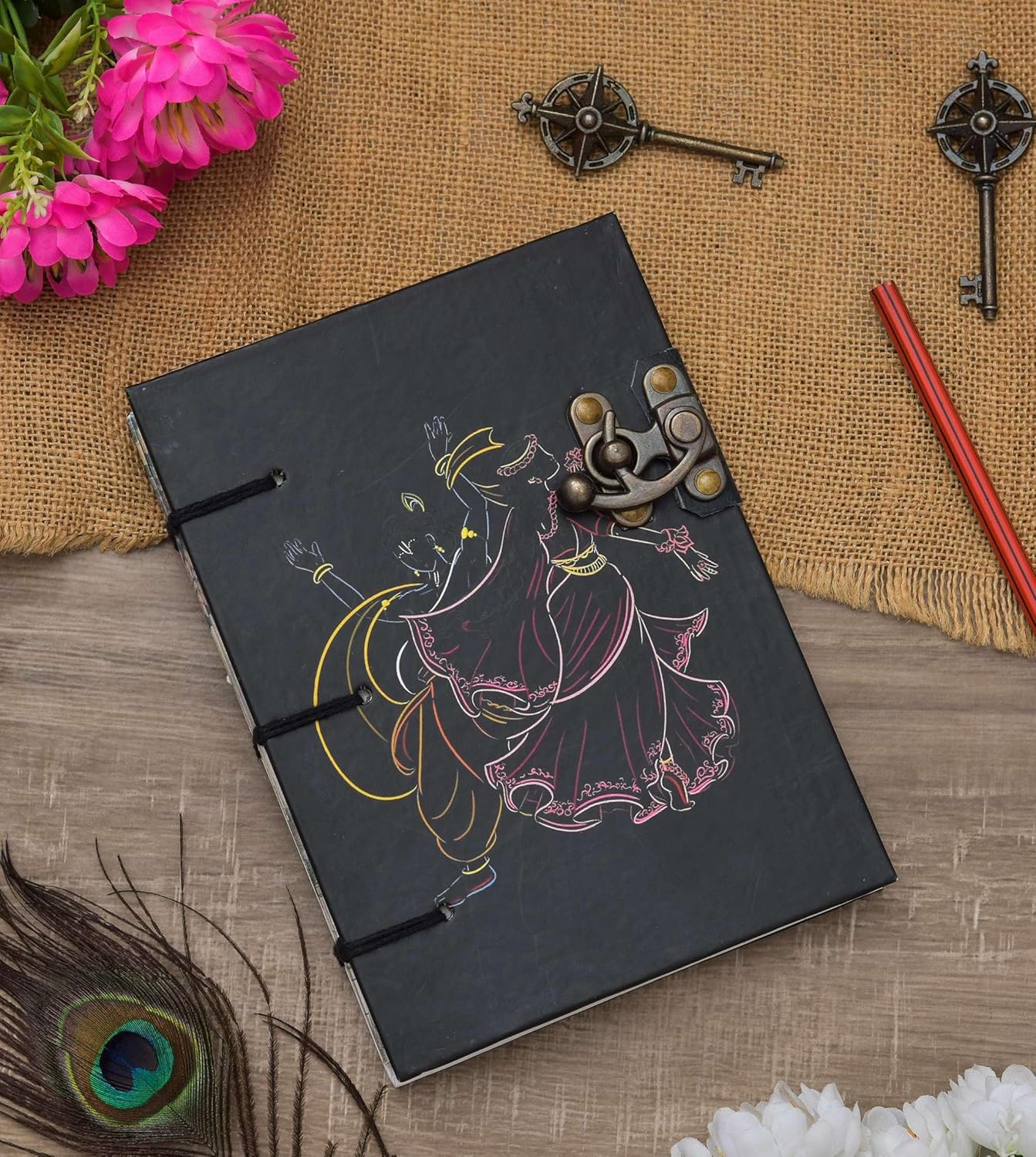 Printed Handmade Cardboard Notebook Jour...