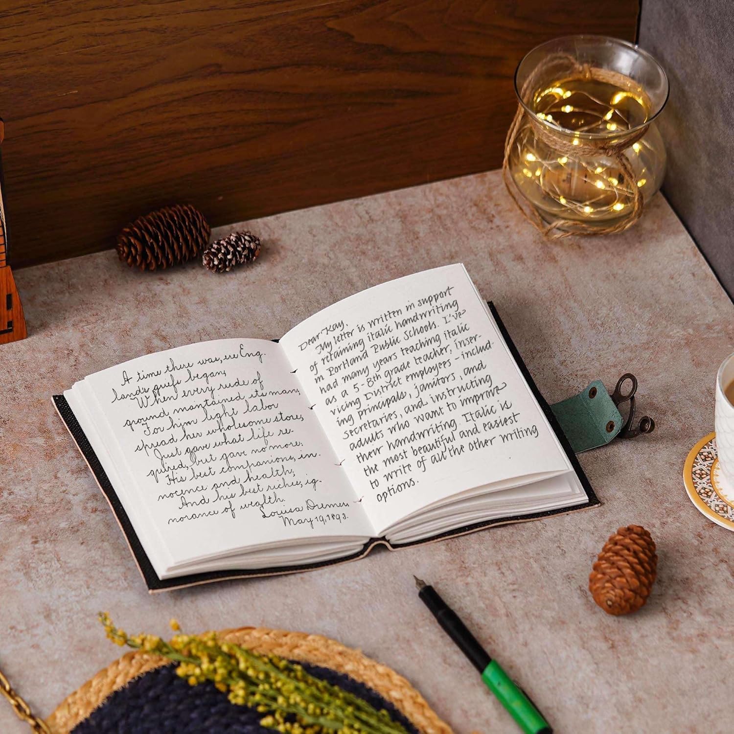 Rustic Leather Diary with Antique Closure Lock