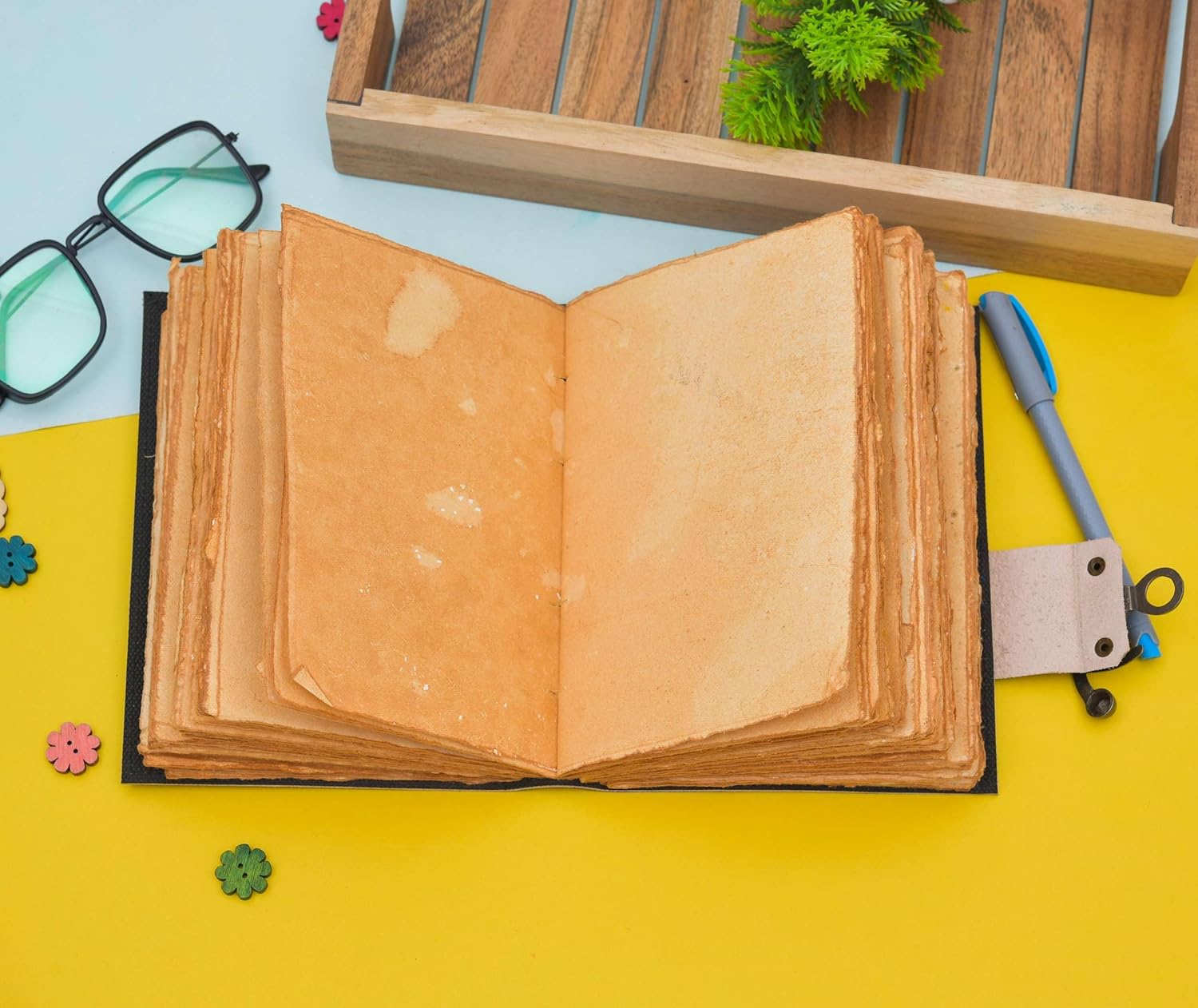 Handmade Cardboard Journal with Buckle Lock Closure