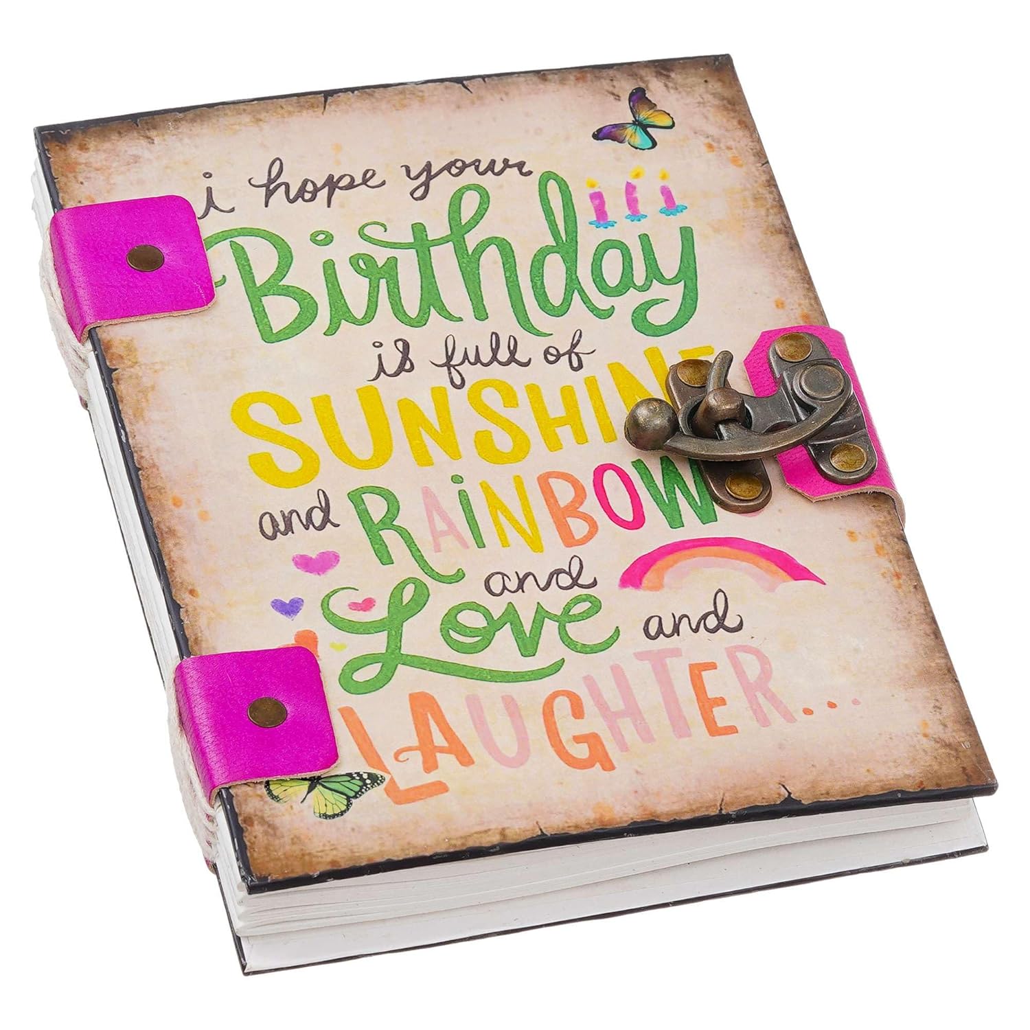 Printed Cardboard Journal Diary with 200 Writing Pages