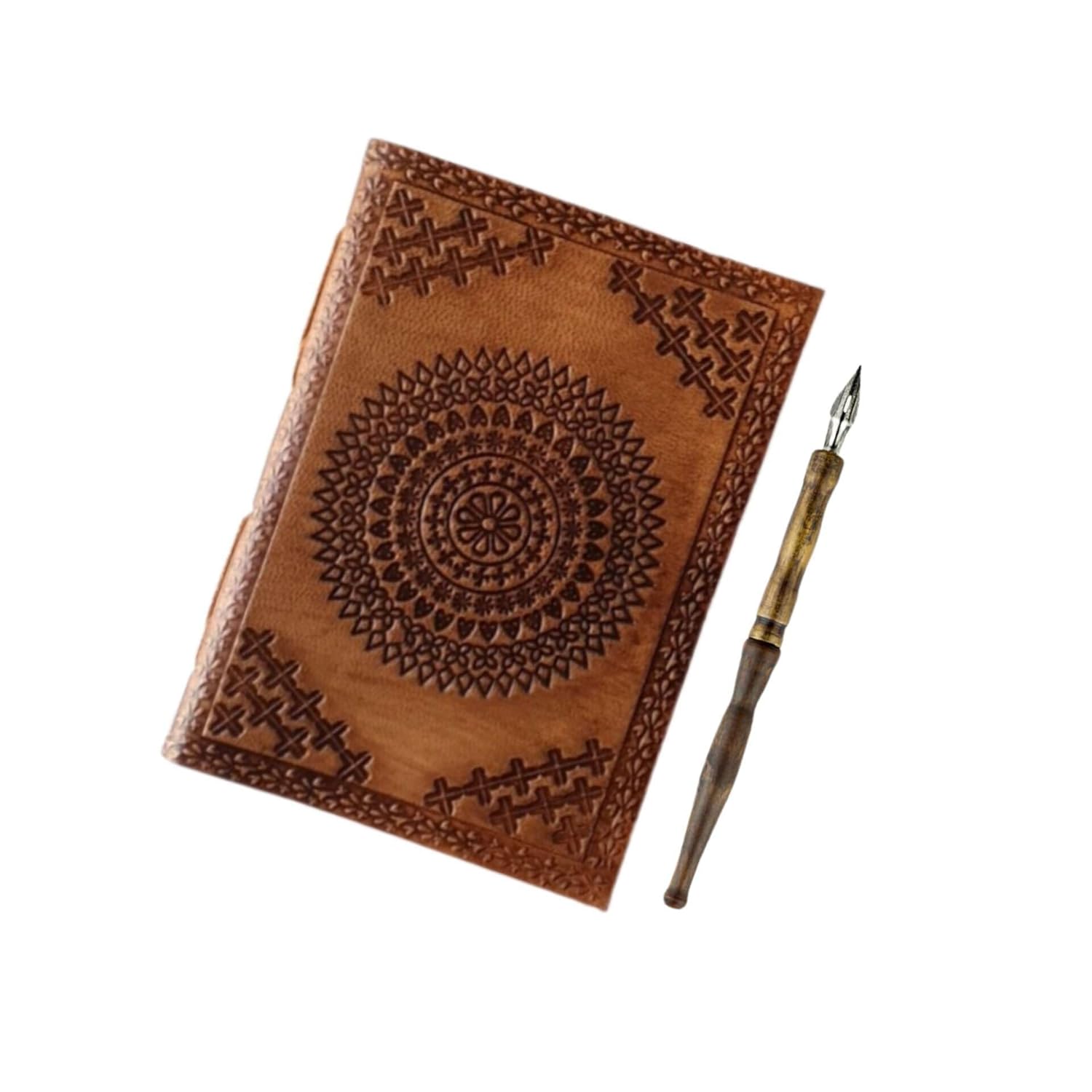 Embossed Leather Vintage Travel Journal...