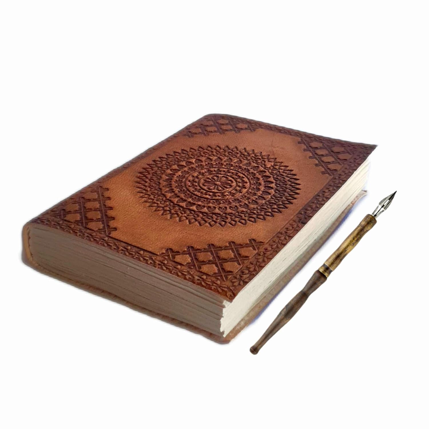 Embossed Leather Vintage Travel Journal Handmade Notebook