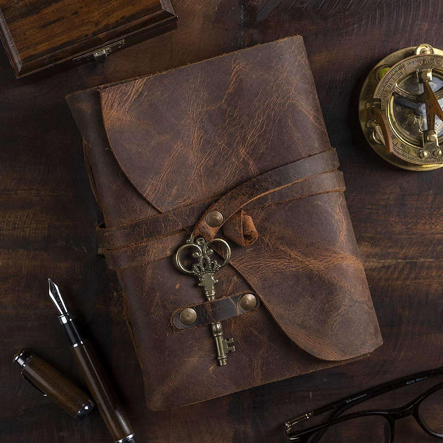 Handcrafted Leather Diary with Deckle Ed...