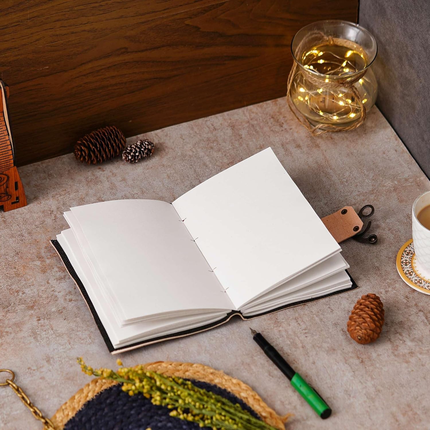 Vintage Style Handmade Leather Diary 200 Pages Notebook