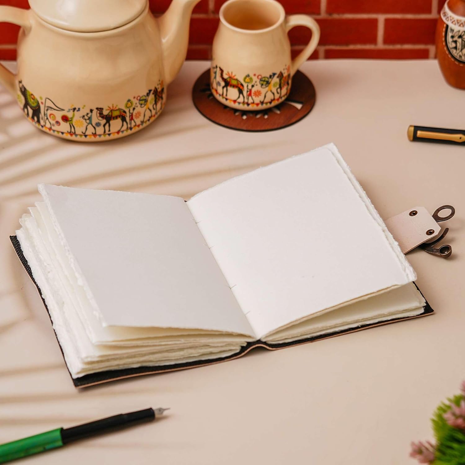 Vintage Handmade Leather Diary 200 Unruled Pages