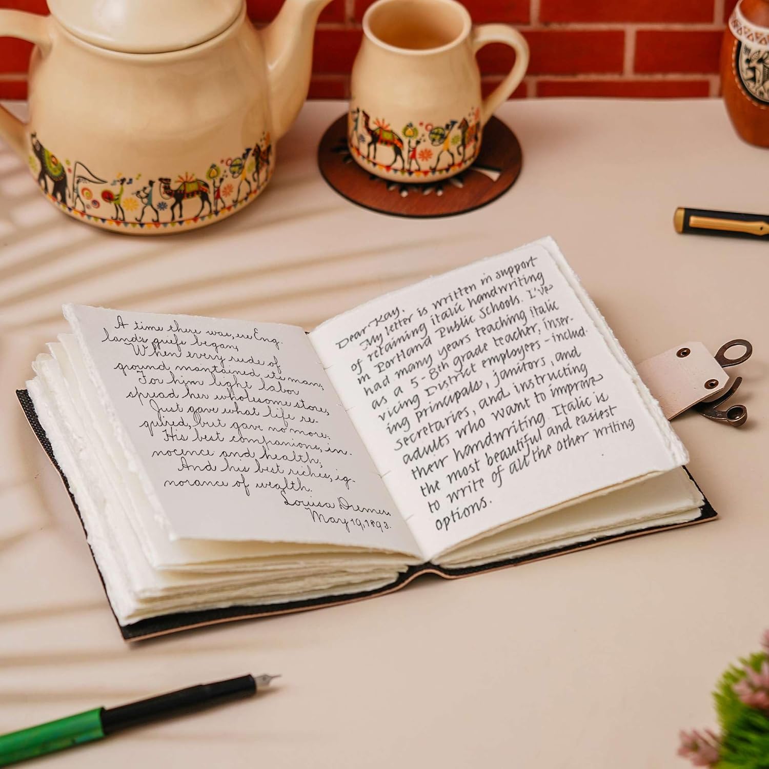 Vintage Handmade Leather Diary 200 Unruled Pages