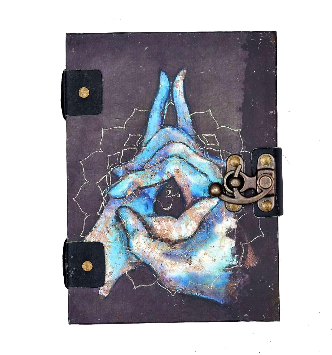 Handmade Printed Cardboard Journal Diary With Buckle Lock Unruled 200 Pages Notepad