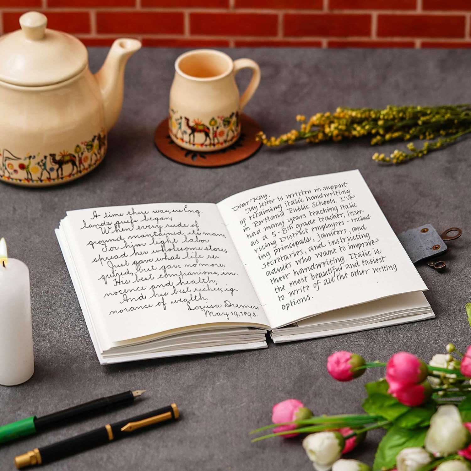 Handmade Printed Cardboard Journal Diary with Buckle Lock – 200 Pages