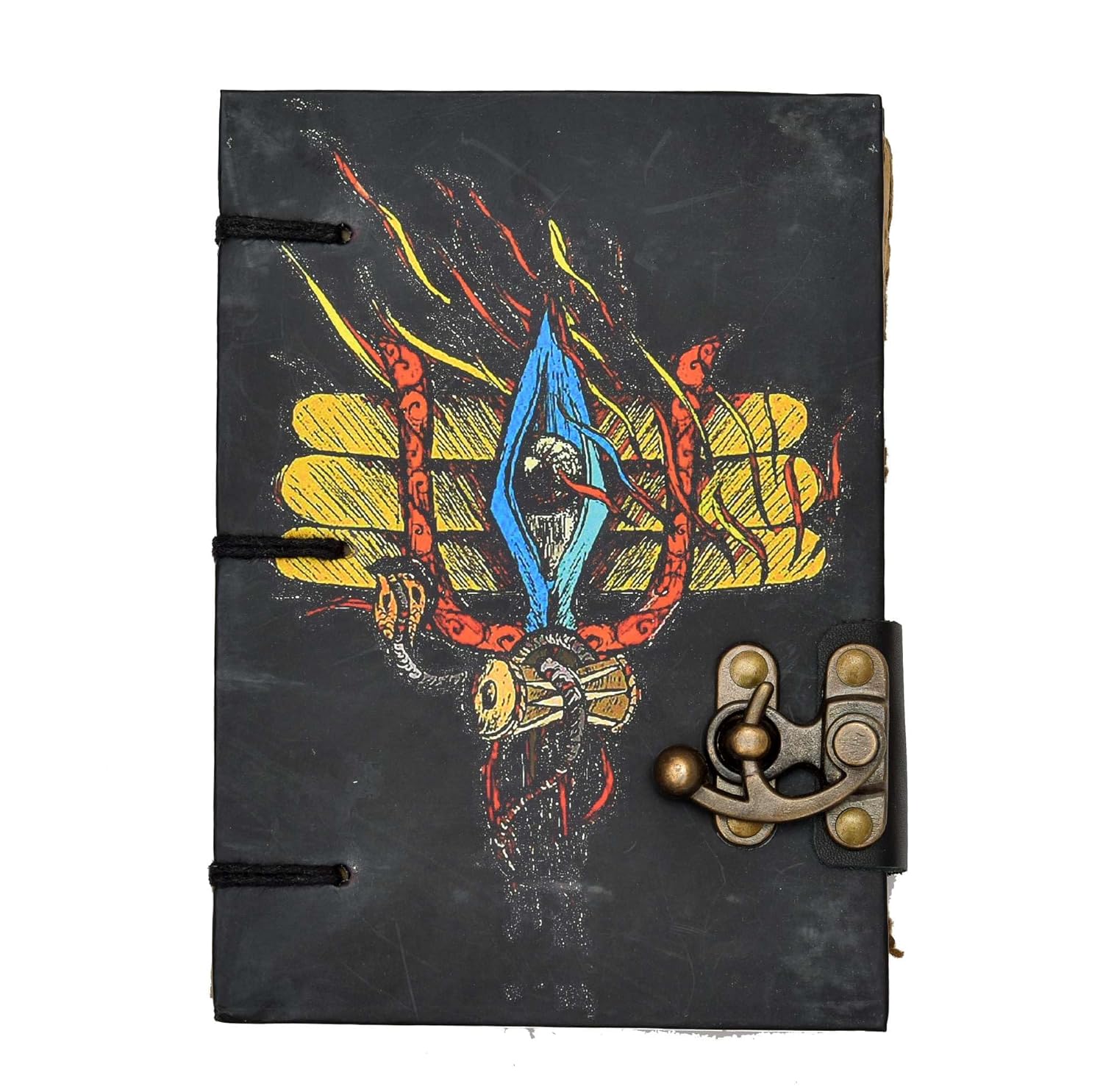 Handmade Printed Cardboard Journal Diary Buckle Lock – Unruled 200