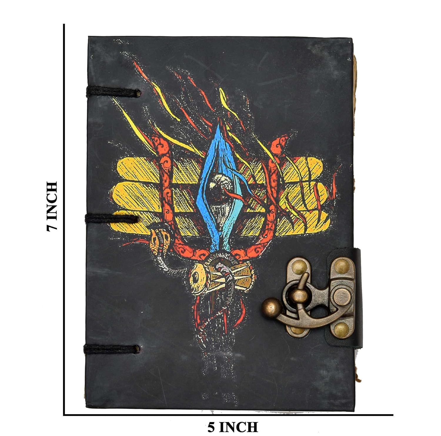 Handmade Printed Cardboard Journal Diary Buckle Lock – Unruled 200