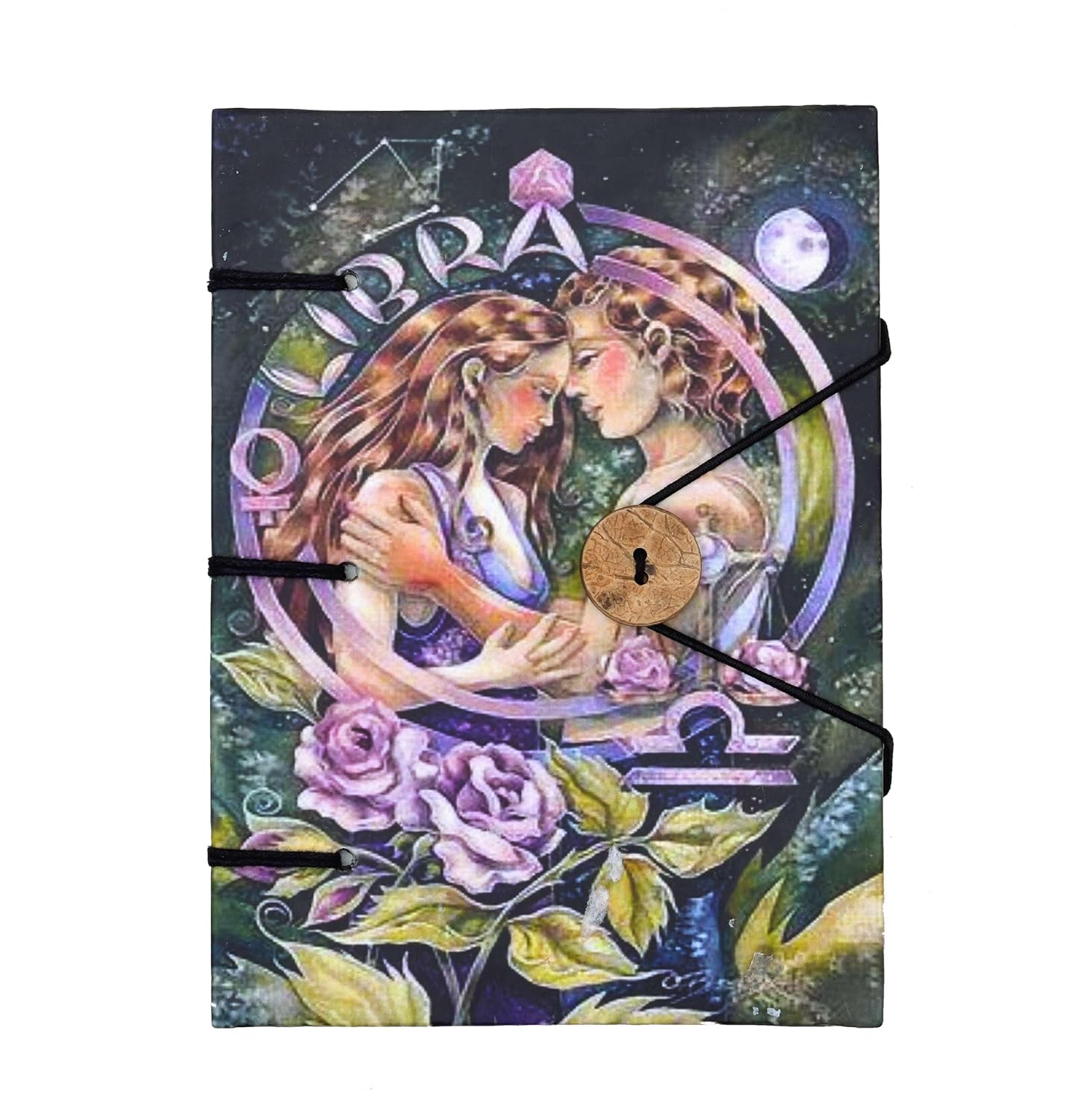 Handmade Printed Cardboard Journal Diary with String Closure 200