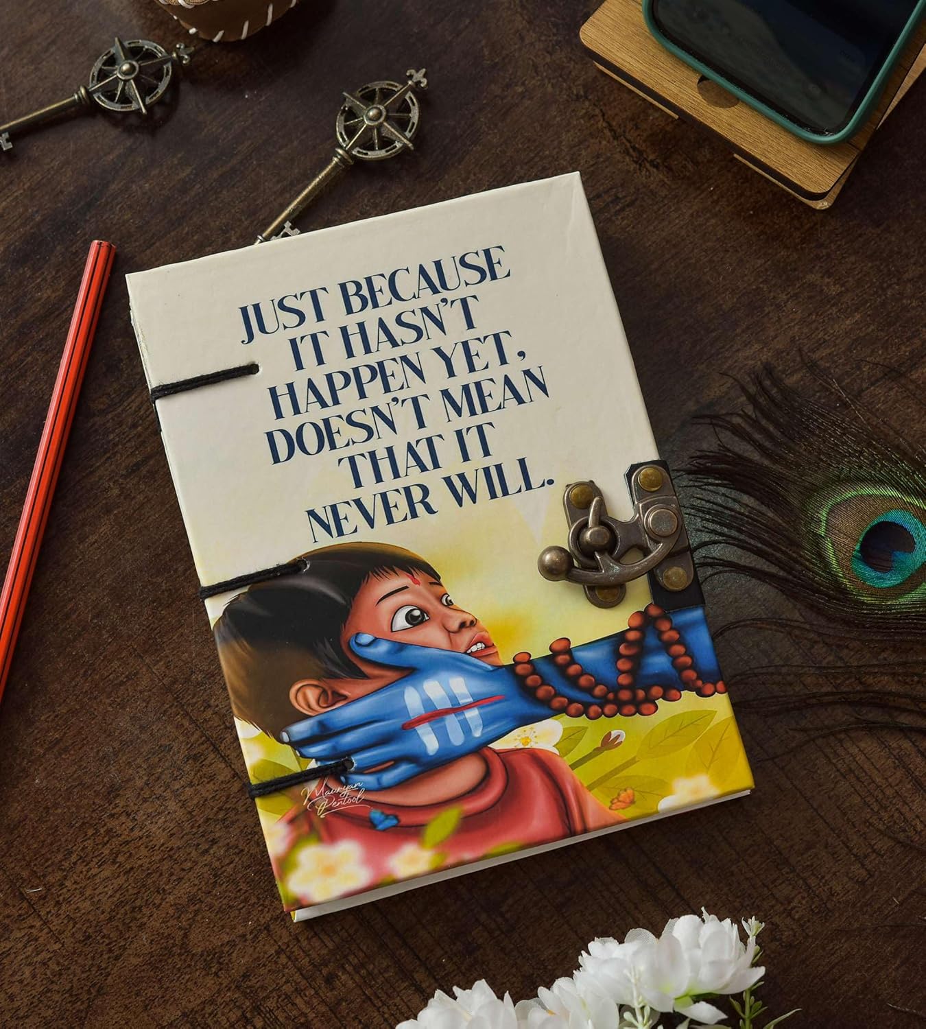 Handmade Printed Cardboard Journal Diary...