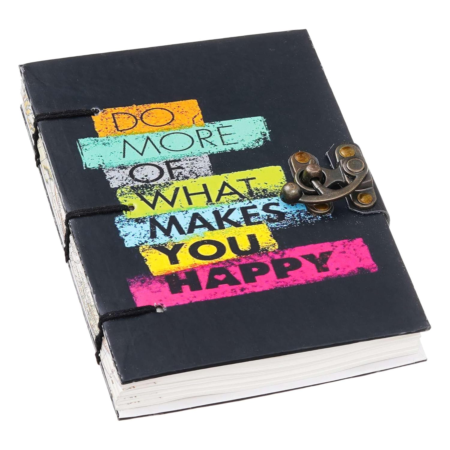 Handmade Printed Cardboard Journal Diary Buckle Lock – Classic Design