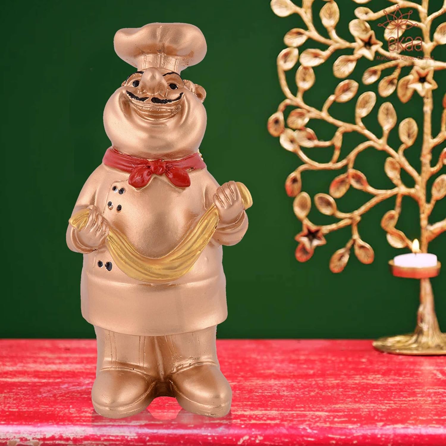 Cute Chef Golden Resin Showpiece for Kit...