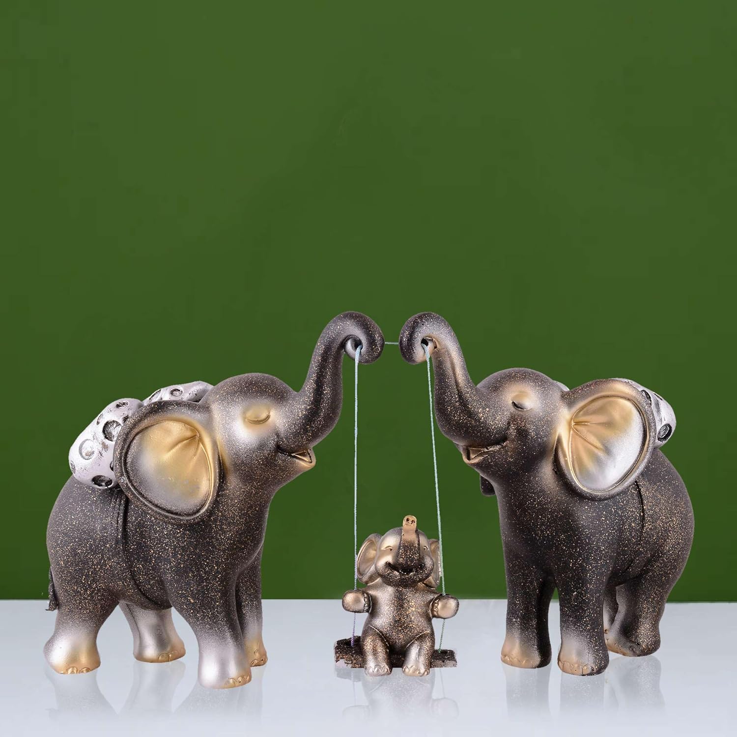 Set of 3 Resin Elephant Showpieces for Home Decor