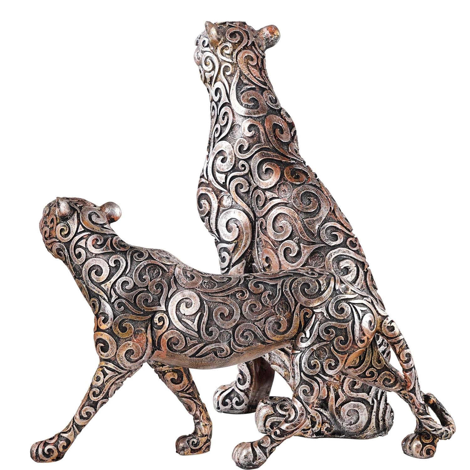 Panther Animal Statue Showpiece Set of 2 for Home Interiors