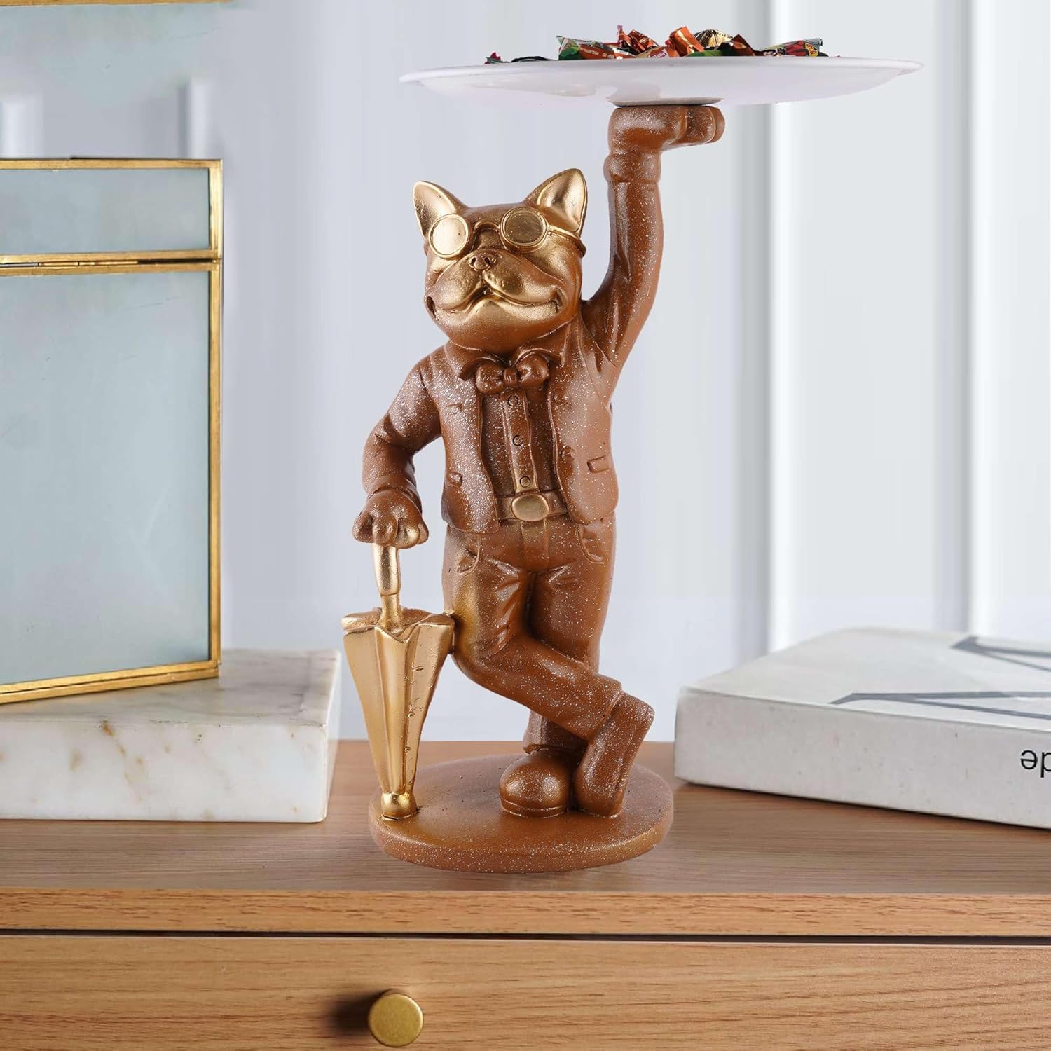 Cool Dog Resin Storage Holder Decorative...