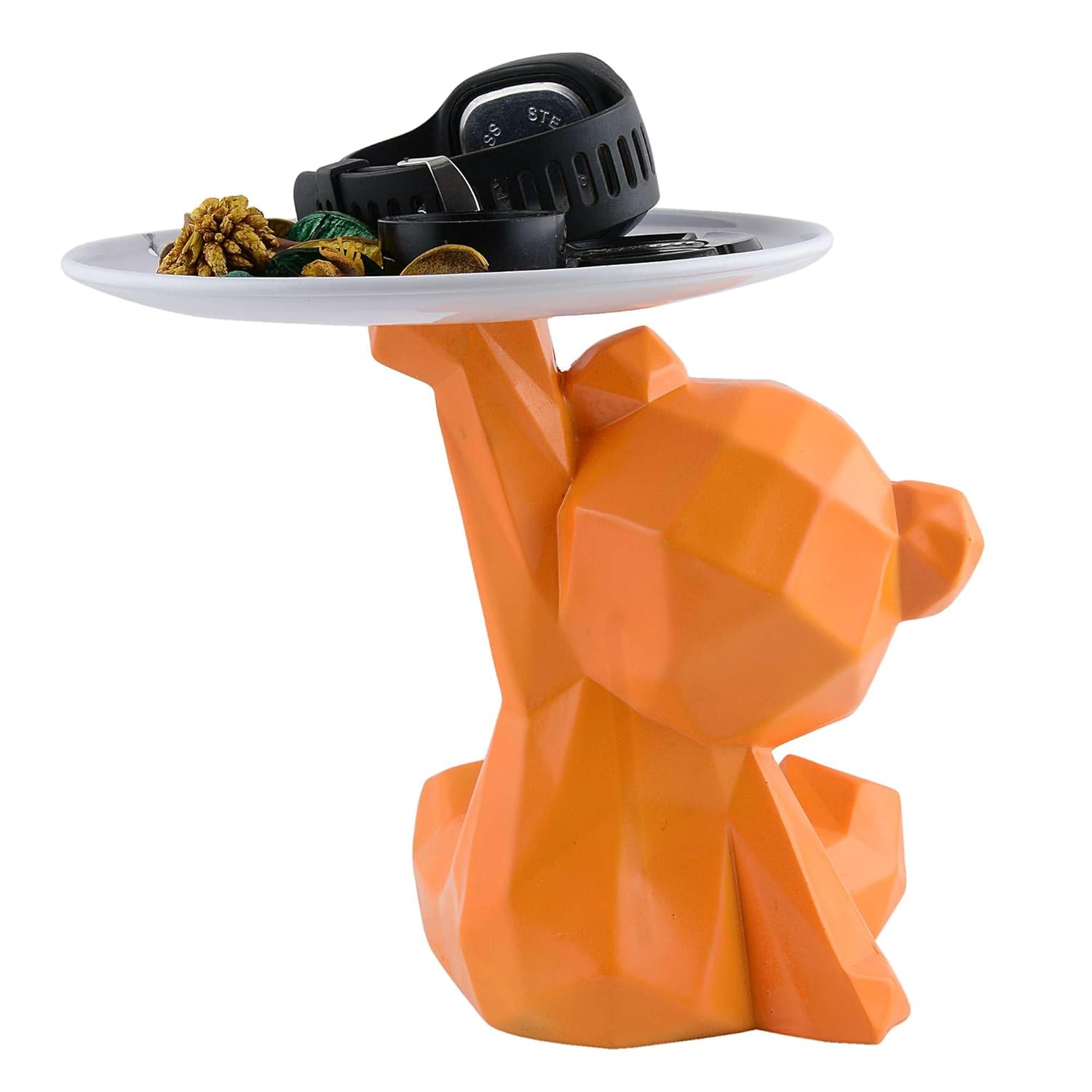 Cool Teddy Bear Showpiece with Platter Decorative Home Statue