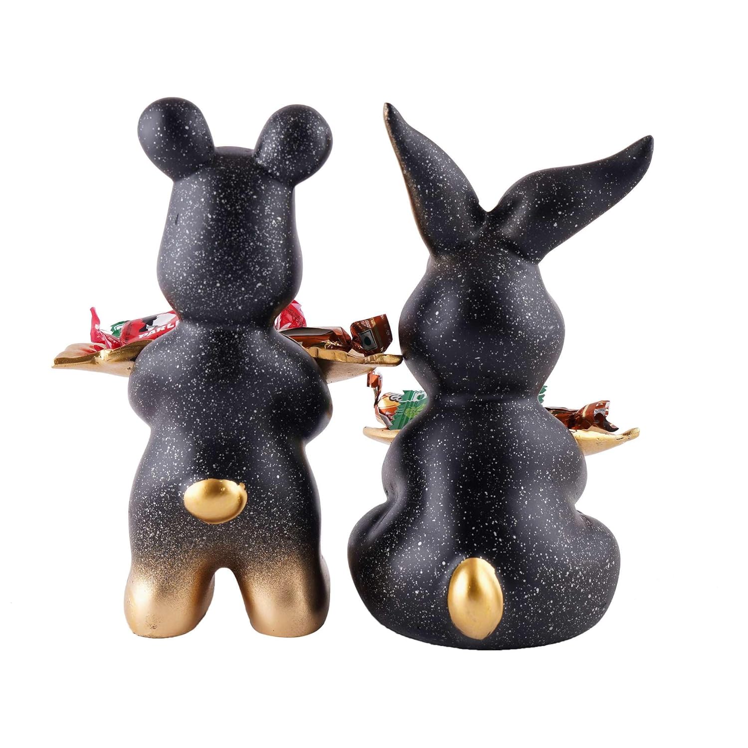 Whimsical Rabbit Home Decor Figurines for Shelf Display