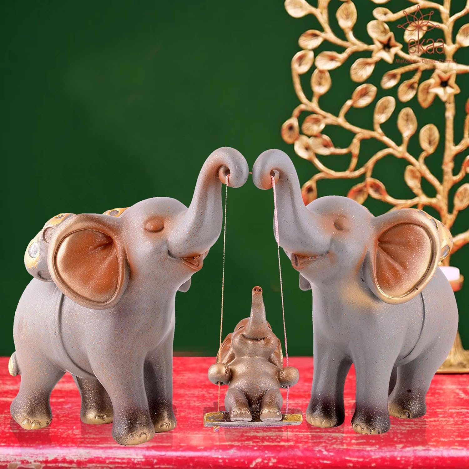 Artistic Elephant Showpiece Trio for Hom...