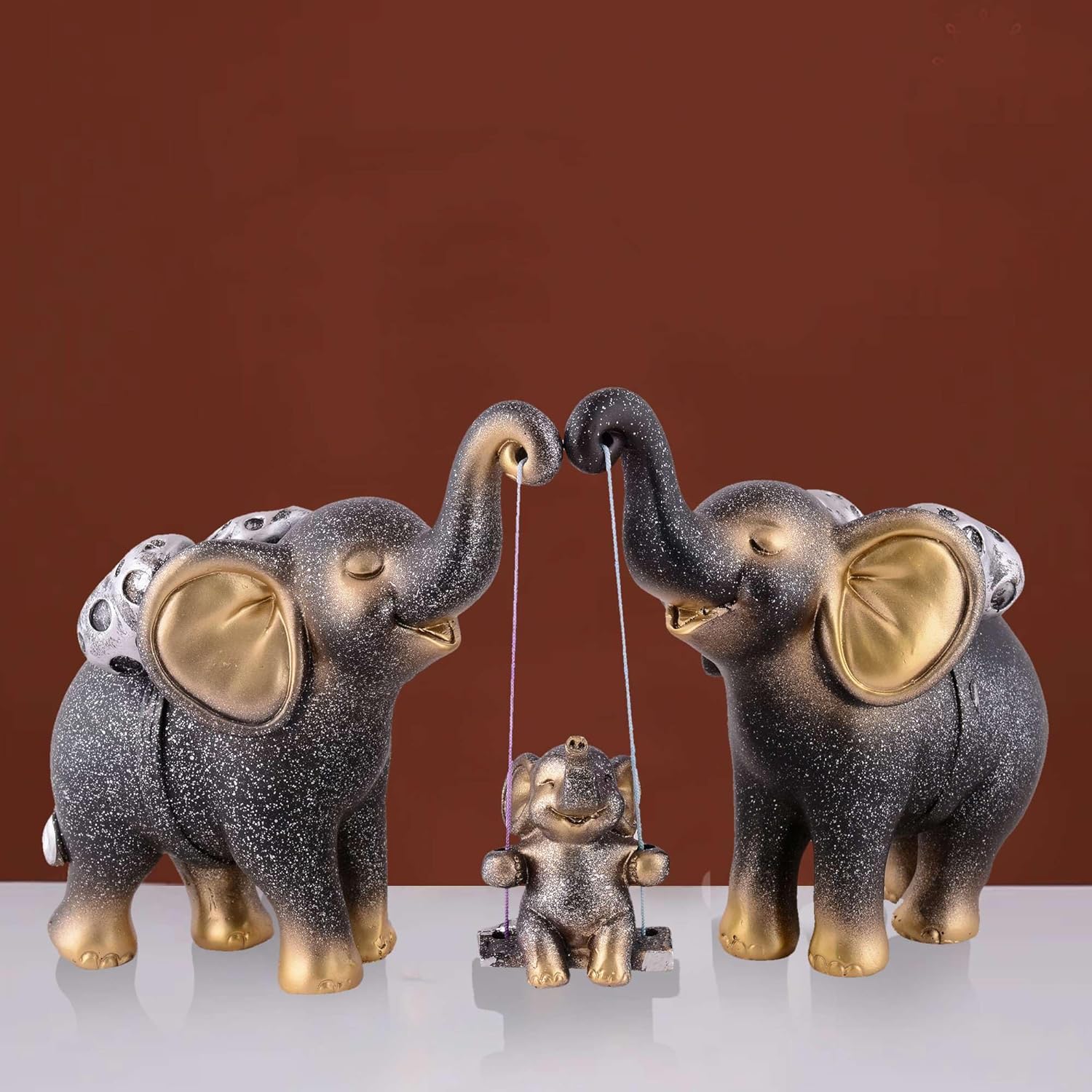 Resin Elephant Showpiece Set of 3 Decora...