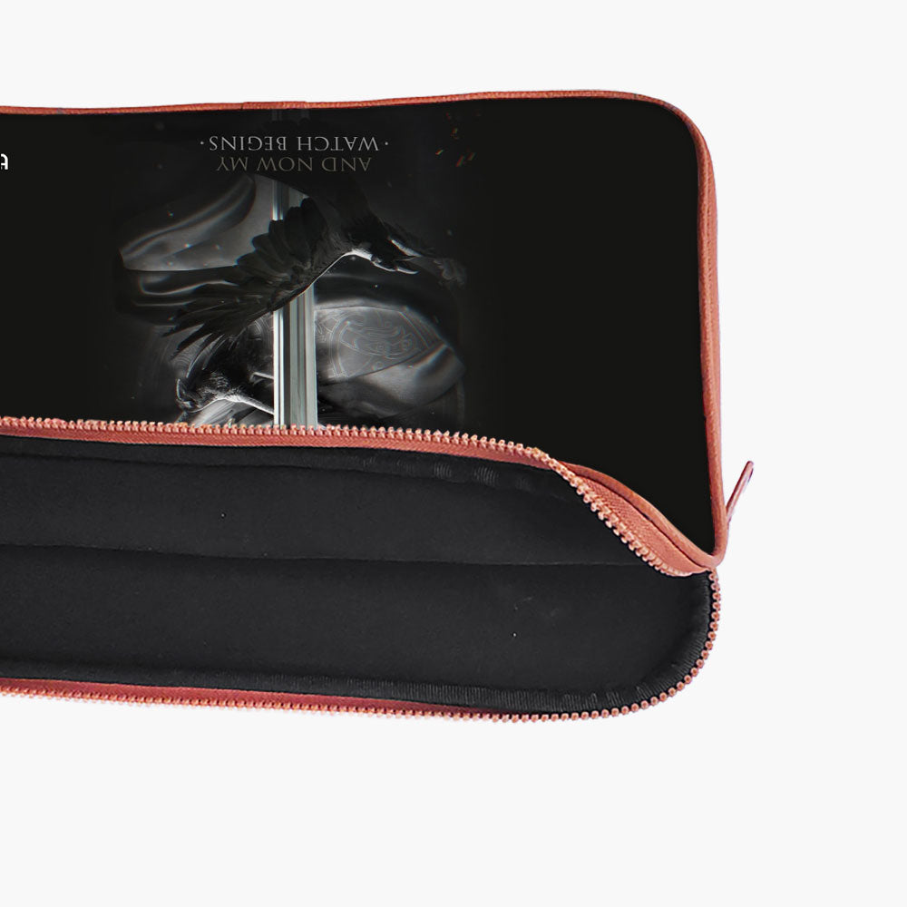" NOW MY WATCH BEGINS #GOT" Laptop Sleev...