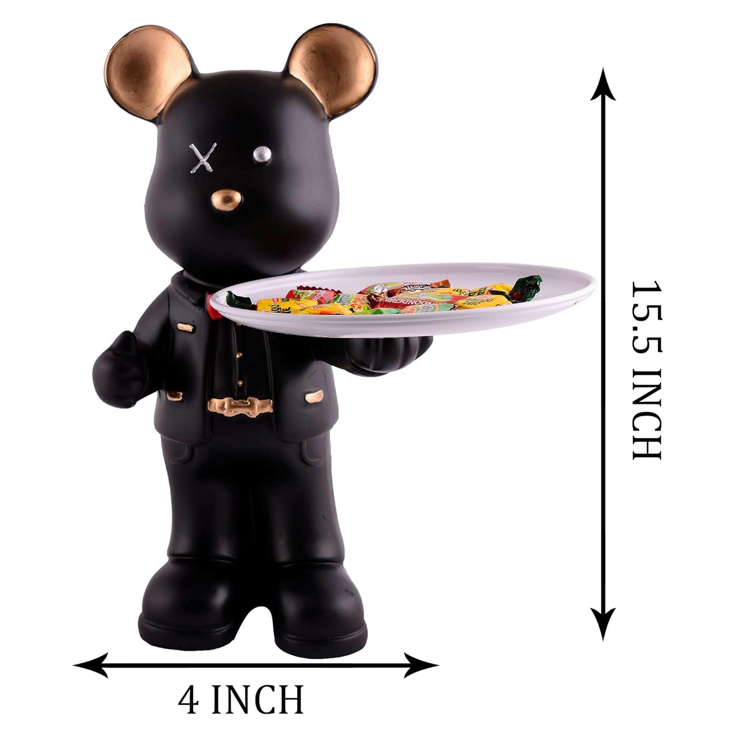Cool Teddy Bear Showpiece with Plate Decorative Decor