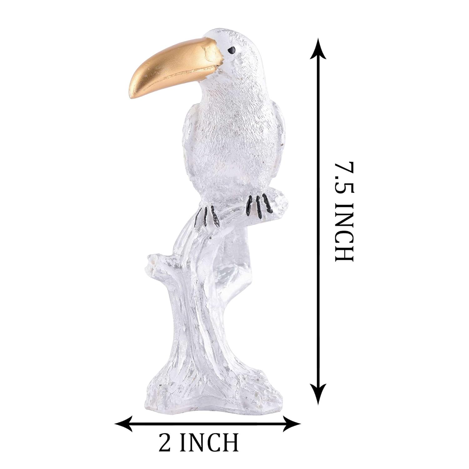 White Resin Parrot Decorative Showpiece for Home