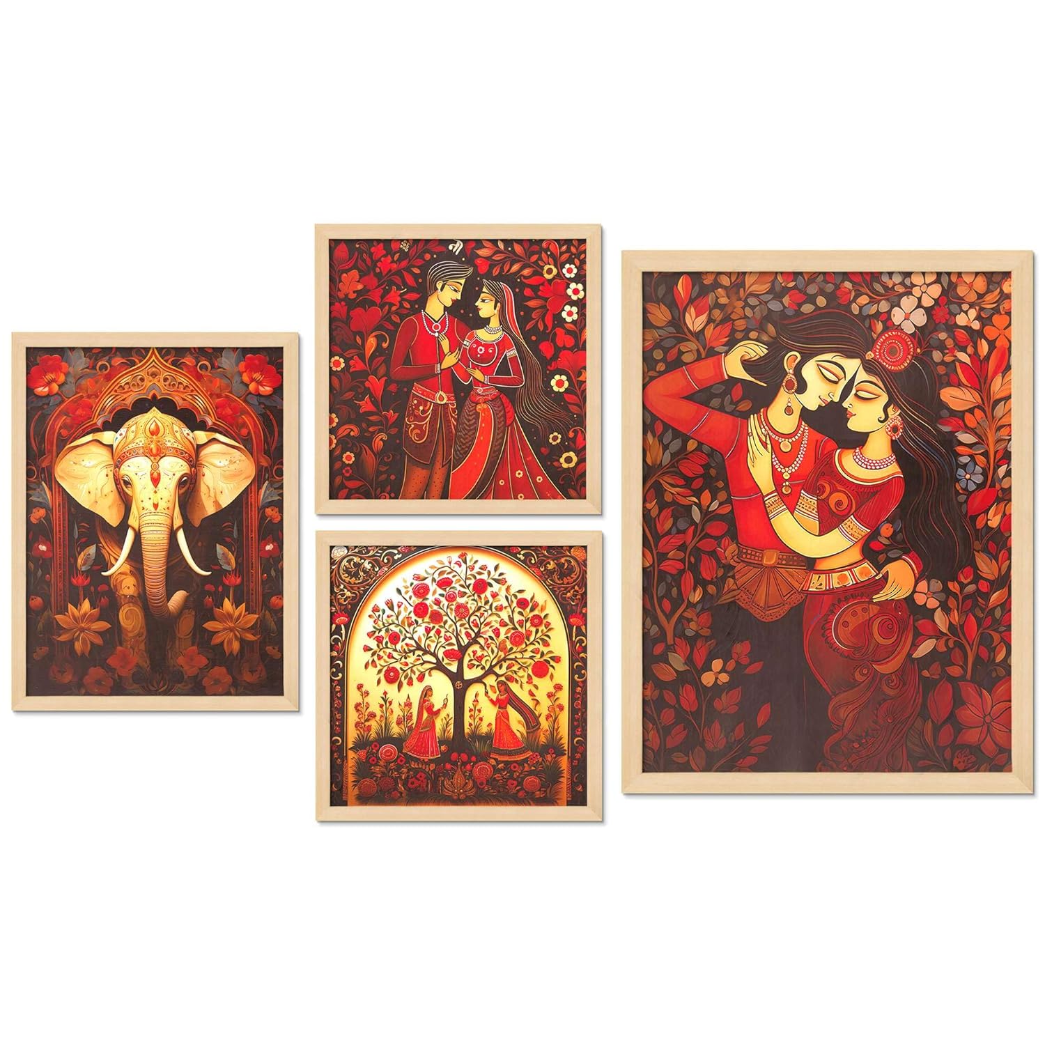 Scenery Framed Wall Painting Set of Four Living Room