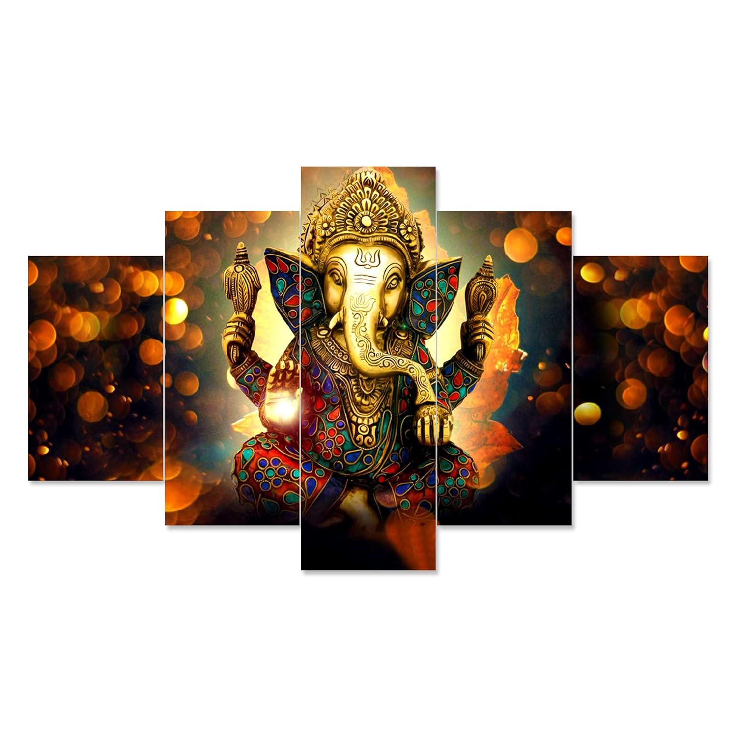 MDF Framed 3D Wall Painting Set of Five for Home Decoration, Big Size Painting for Living Room