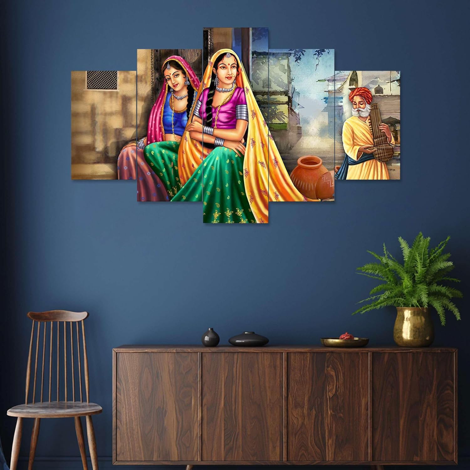 MDF Framed 3D Wall Painting Set of 5 Liv...
