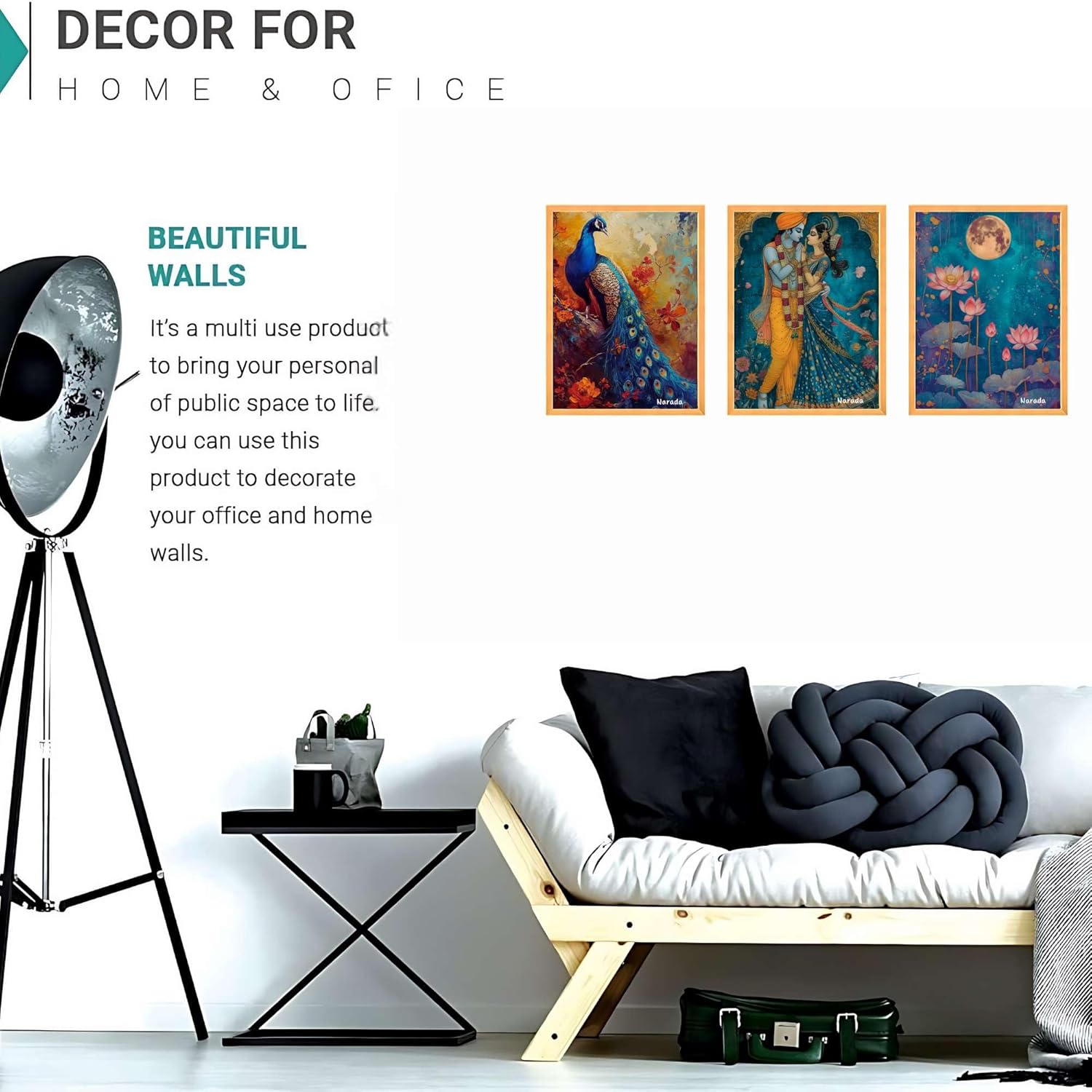 Wall Paintings for Wall Dacoration Large Framed Wall Paintings Set of Three for Living Room