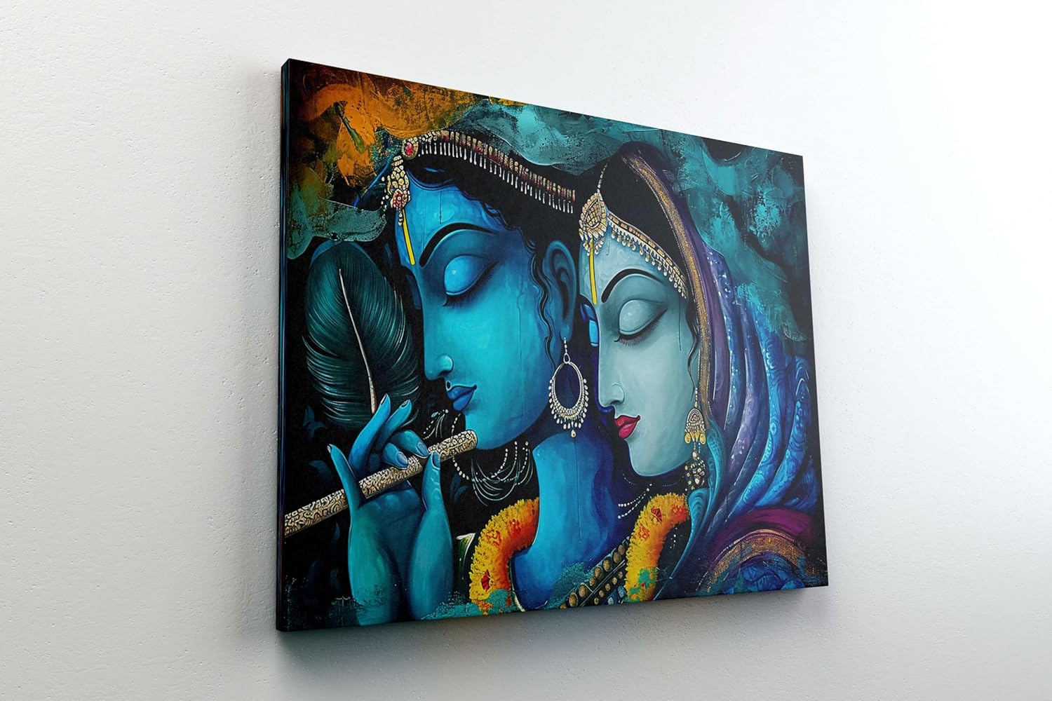 Radha Krishna Paintings For Wall Decoration With Frame Canvas Painting
