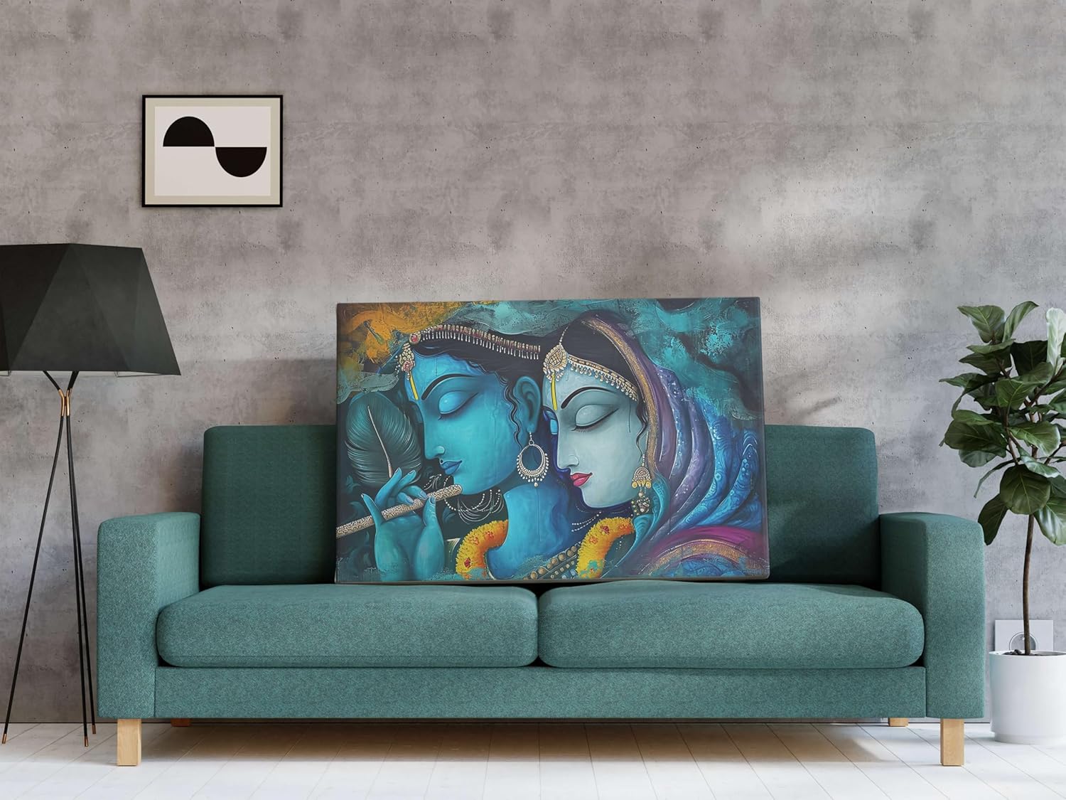 Radha Krishna Paintings For Wall Decoration With Frame Canvas Painting