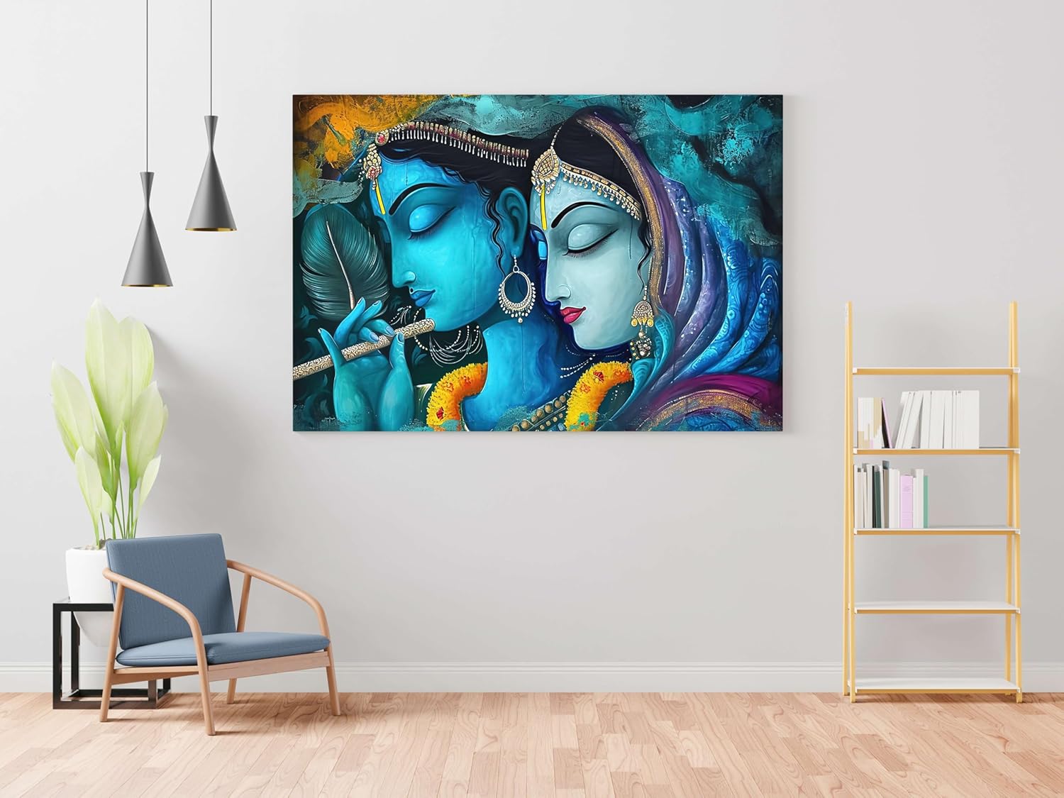 Radha Krishna Paintings For Wall Decoration With Frame Canvas Painting