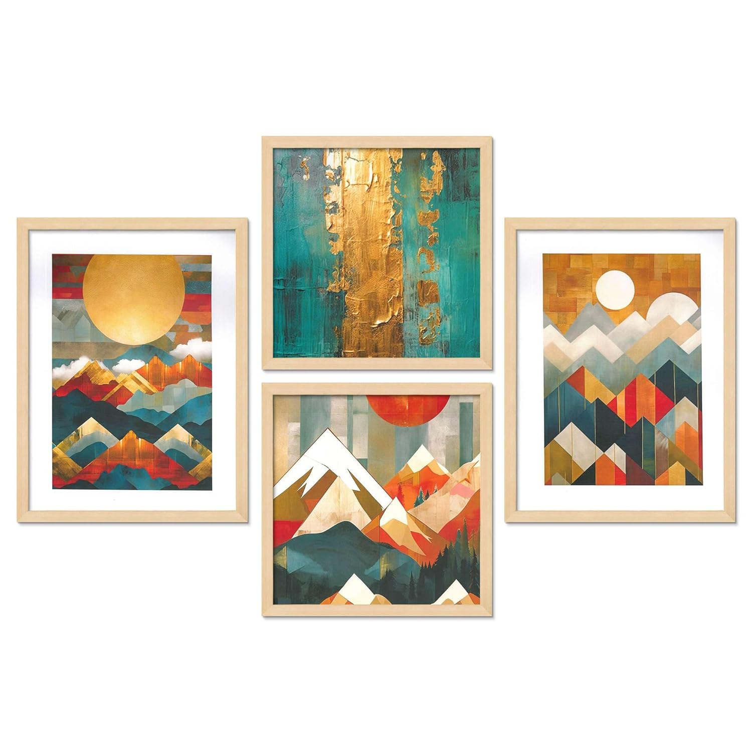 Framed Wall Painting Set of Four Home Decor