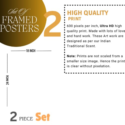 Large Framed Wall Paintings Set of 2 Wall Decor