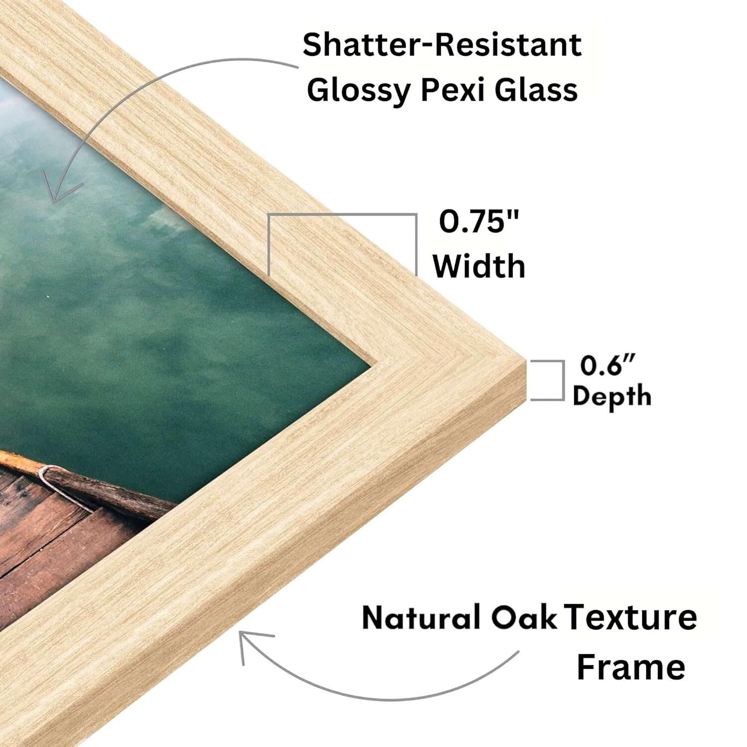 Set of Four Large Framed Wall Paintings for Wall Decor