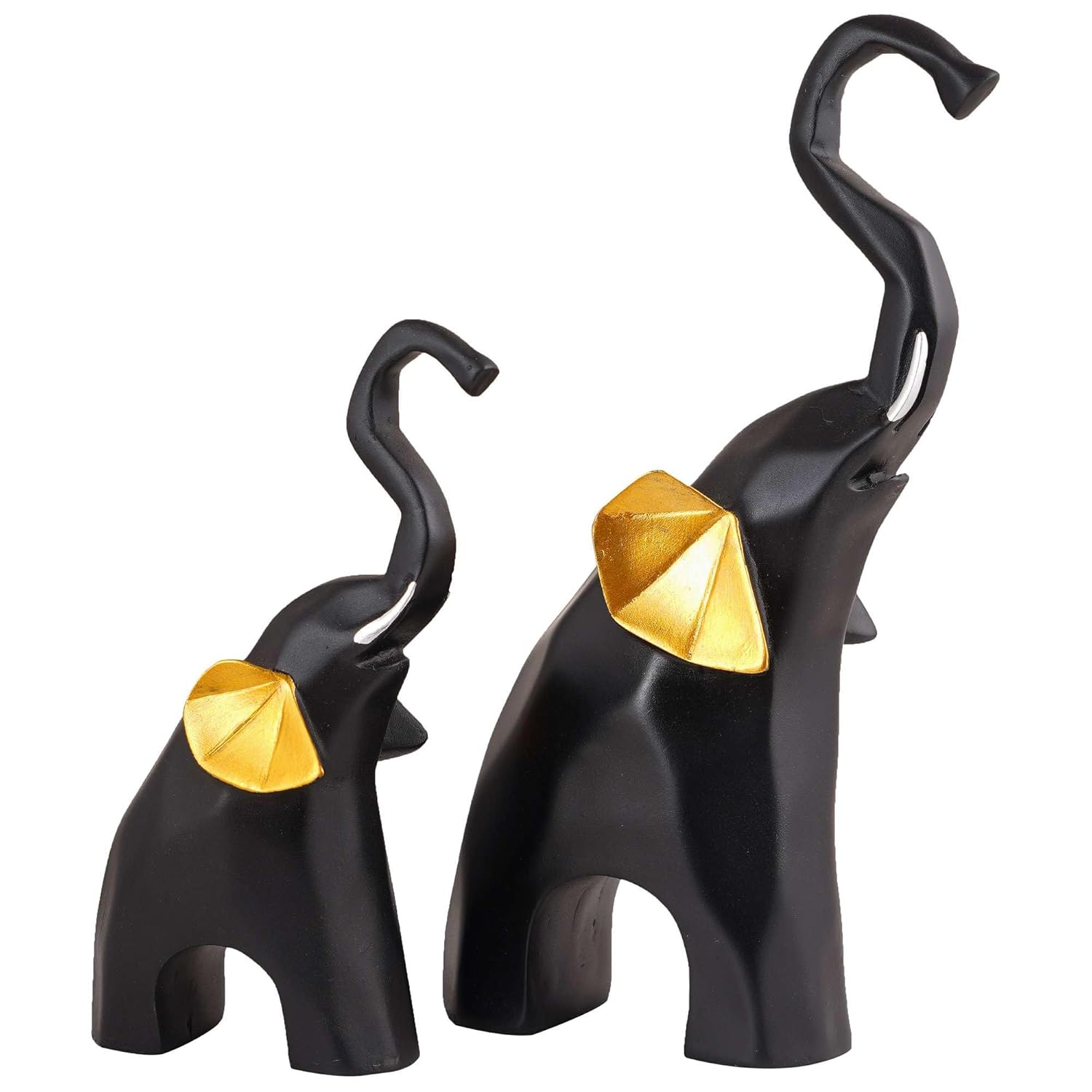Polyresin Elephant Showpiece Set of 2 Home Decor