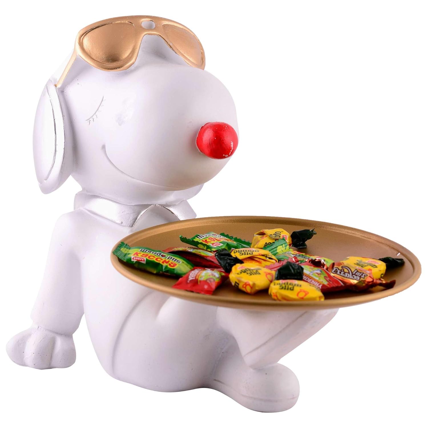 White Resin Dog Decorative Showpiece for Home