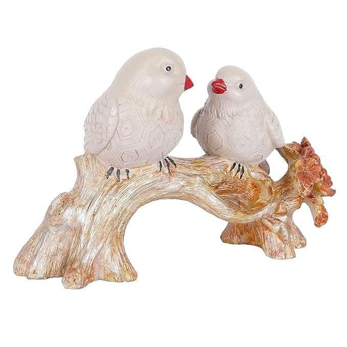 Resin Birds Couple on Tree Decorative Showpiece