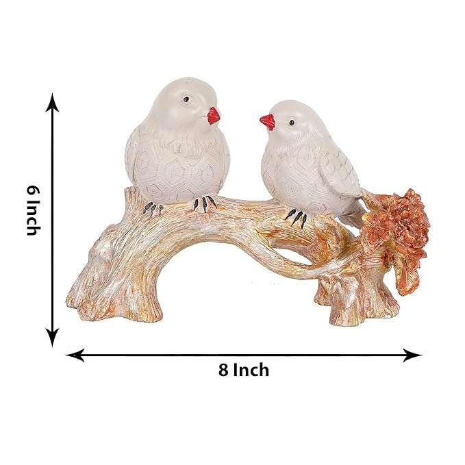Resin Birds Couple on Tree Decorative Showpiece